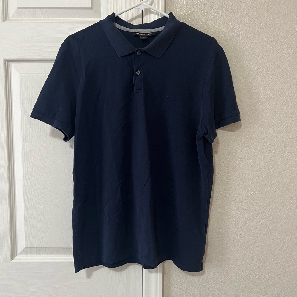 Michael Kors Blue Polo Shirt Short Sleeve Classic - Large